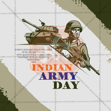 Stunning Bhartiya Lashkar Din Marathi / Indian Army Day editable Banner in Marathi, Hindi, and English - Editable PSD and JPG by Me Chitrakar