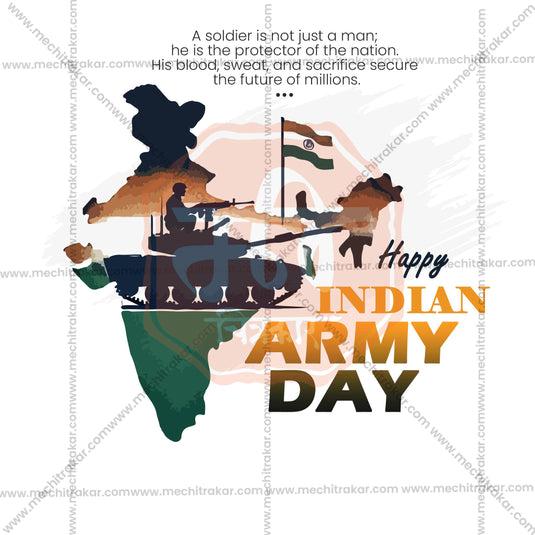 Elegant Bhartiya Lashkar Din Marathi / Indian Army Day Flyer Design in Marathi, Hindi, and English - High-Quality PSD and JPG by Me Chitrakar