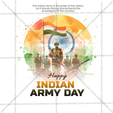 Premium Bhartiya Lashkar Din Marathi / Indian Army Day editable Invitation in Marathi, Hindi, and English - Editable PSD and JPG by Me Chitrakar