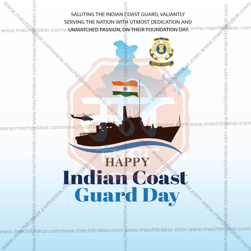 Load image into Gallery viewer, Beautiful Indian Coast Guard Day Templates Event Poster in Marathi, Hindi, and English - High-Quality Editable PSD and JPG by Me Chitrakar
