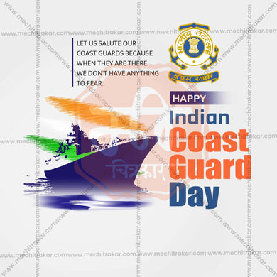 High-Quality Indian Coast Guard Day Templates editable Social Media Post in Marathi, Hindi, and English - PSD and JPG by Me Chitrakar