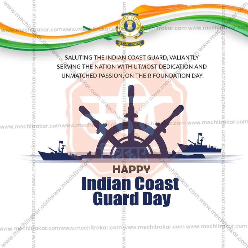 Load image into Gallery viewer, Stunning Indian Coast Guard Day Templates editable Banner in Marathi, Hindi, and English - Editable PSD and JPG by Me Chitrakar
