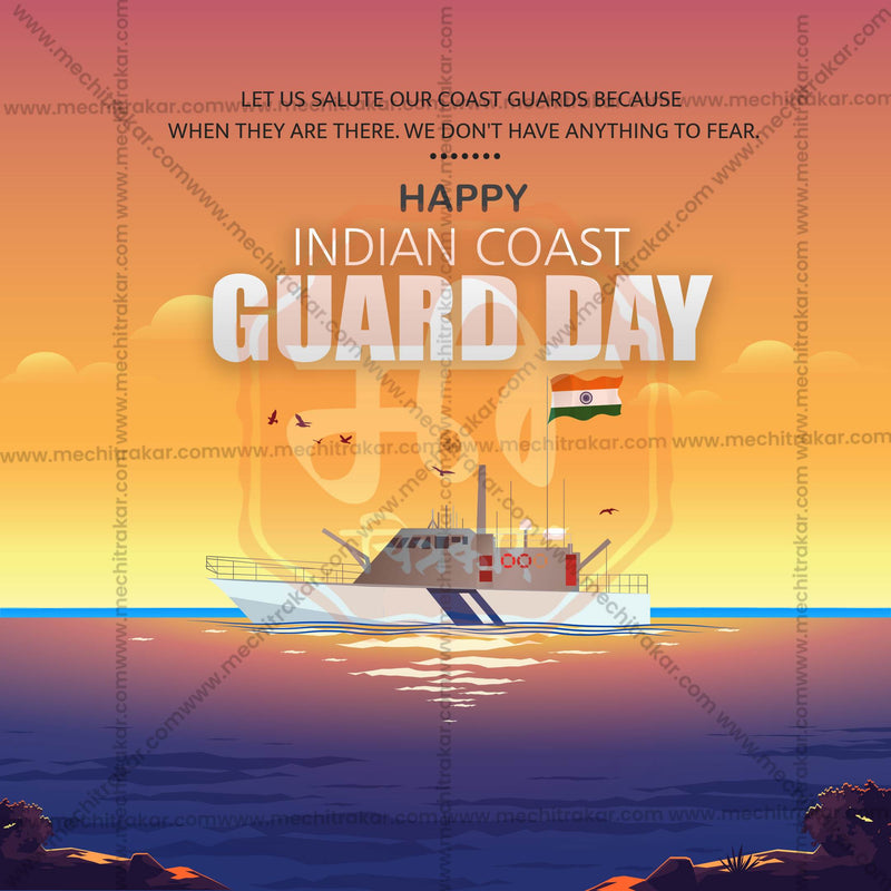 Load image into Gallery viewer, Attractive Indian Coast Guard Day Templates editable Banner in Marathi, Hindi, and English - PSD and JPG by Me Chitrakar
