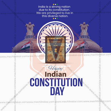 Professional Constitution Day , National Law Day Template Design for Social Media in Marathi, Hindi, and English - PSD and JPG by Me Chitrakar