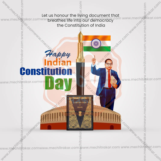 Elegant Constitution Day , National Law Day Flyer Design in Marathi, Hindi, and English - High-Quality PSD and JPG by Me Chitrakar