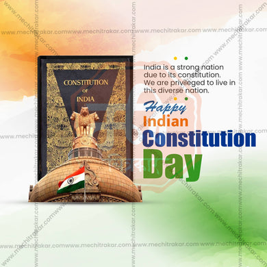 Attractive Constitution Day , National Law Day editable Banner in Marathi, Hindi, and English - PSD and JPG by Me Chitrakar