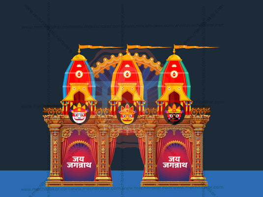 Jagannath Puri Temple Theme | Entry Arch and Kamaan Template | Editable PSD File - Mechitrakar | BEK0924-27