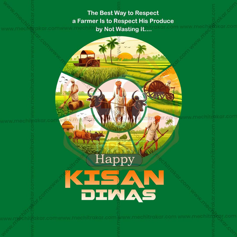 Load image into Gallery viewer, Professional National Farmers Day (Kisan Diwas) Template Design for Social Media in Marathi, Hindi, and English - PSD and JPG by Me Chitrakar
