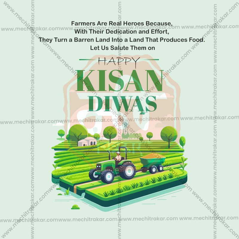 Load image into Gallery viewer, Elegant National Farmers Day (Kisan Diwas) Flyer Design in Marathi, Hindi, and English - High-Quality PSD and JPG by Me Chitrakar
