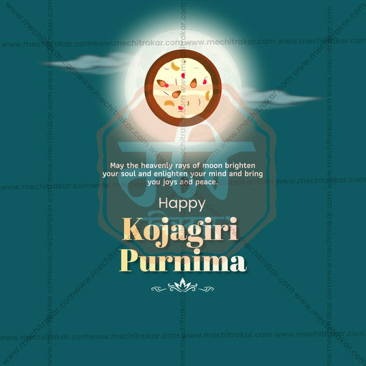 Professional Kojagari Purnima Template Design for Social Media in Marathi, Hindi, and English - PSD and JPG by Me Chitrakar