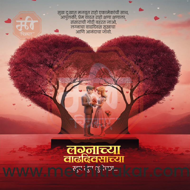 Load image into Gallery viewer, Wedding Anniversary Design Bundle: 50 Unique Marathi Templates (PSD &amp; JPG)
