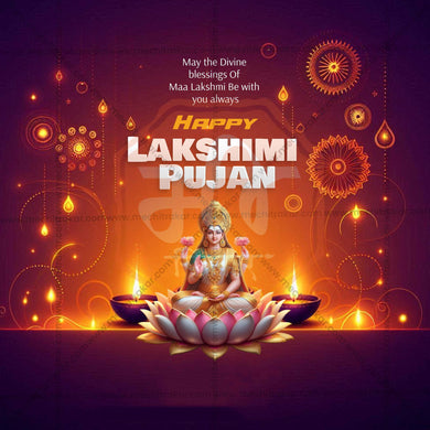 Professional Lakshmi Pujan / Laxmi Pujan Template Design for Social Media in Marathi, Hindi, and English - PSD and JPG by Me Chitrakar