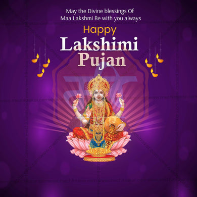 High-Quality Lakshmi Pujan / Laxmi Pujan editable Social Media Post in Marathi, Hindi, and English - PSD and JPG by Me Chitrakar