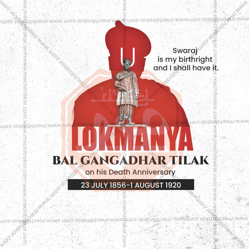 Load image into Gallery viewer, Editable Lokmanya Tilak Punyatithi JPG for social media
