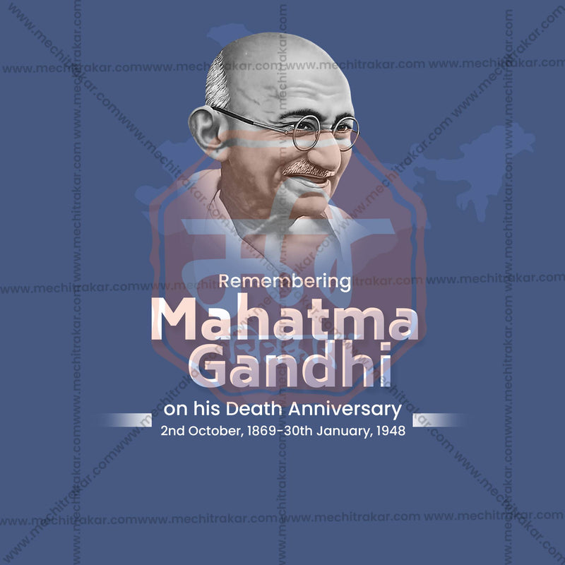 Load image into Gallery viewer, High-Quality Mahatma Gandhi Punyatithi Template editable Flyer in Marathi, Hindi, and English - Editable PSD and JPG by Me Chitrakar
