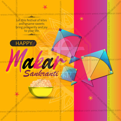 Professional Makar Sankranti Template Design for Social Media in Marathi, Hindi, and English - PSD and JPG by Me Chitrakar