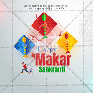 Professional Makar Sankranti Template Design in Marathi, Hindi, and English - High-Quality Editable PSD and JPG by Me Chitrakar