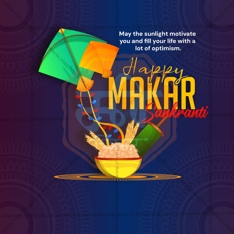 Load image into Gallery viewer, High-Quality Makar Sankranti editable Social Media Post in Marathi, Hindi, and English - PSD and JPG by Me Chitrakar
