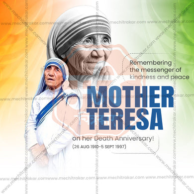 High-Quality Mother Teresa Punyatithi Festival Social Media Post in Marathi, Hindi, and English - PSD and JPG by Me Chitrakar