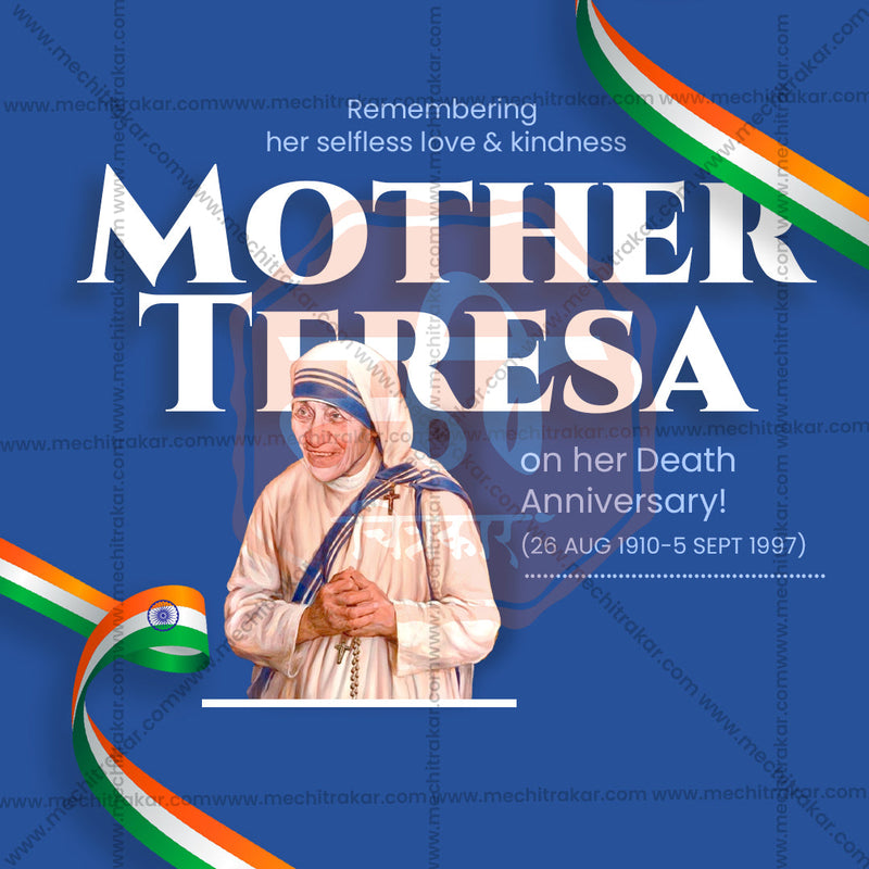 Load image into Gallery viewer, Attractive Mother Teresa Punyatithi Festival Banner in Marathi, Hindi, and English - PSD and JPG by Me Chitrakar
