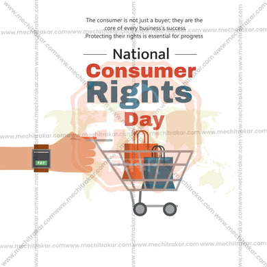 Creative Rashtriya Grahak Hakka Din (National Consumer Rights Day) editable Poster in Marathi, Hindi, and English - Editable PSD and JPG by Me Chitrakar