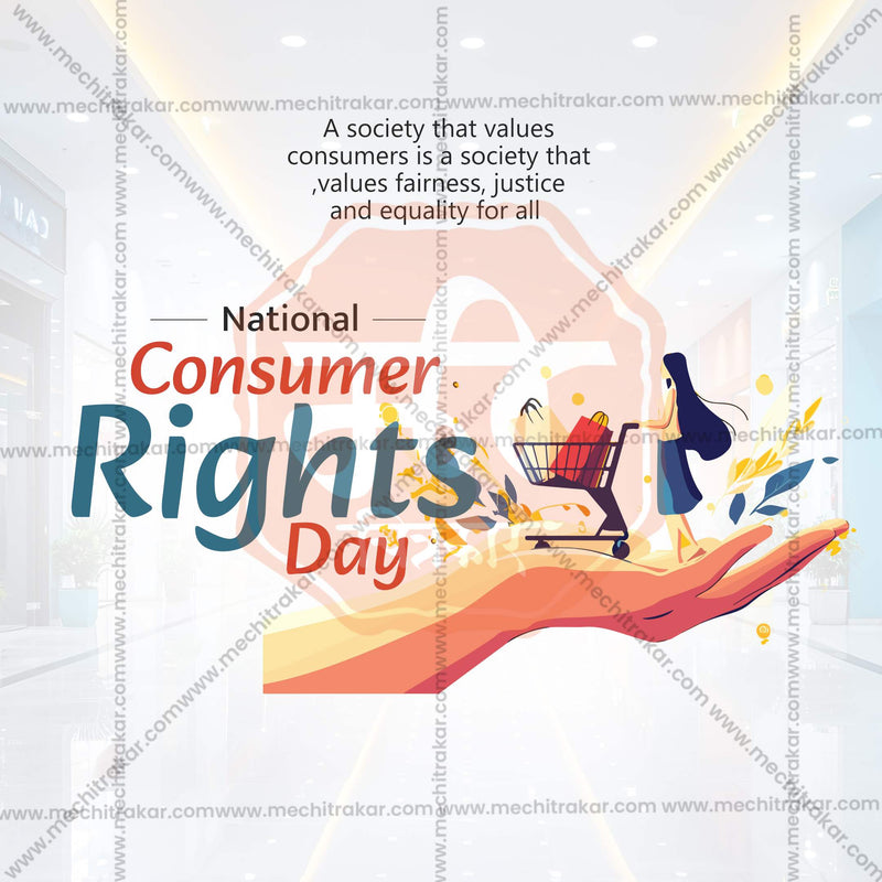 Load image into Gallery viewer, High-Quality Rashtriya Grahak Hakka Din (National Consumer Rights Day) editable Social Media Post in Marathi, Hindi, and English - PSD and JPG by Me Chitrakar
