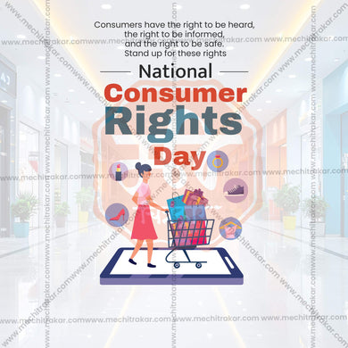 Attractive Rashtriya Grahak Hakka Din (National Consumer Rights Day) editable Banner in Marathi, Hindi, and English - PSD and JPG by Me Chitrakar