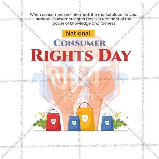 High-Quality Rashtriya Grahak Hakka Din (National Consumer Rights Day) editable Flyer in Marathi, Hindi, and English - Editable PSD and JPG by Me Chitrakar