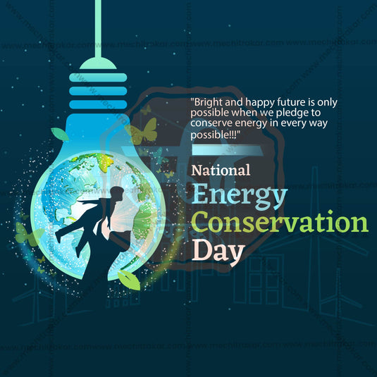 Creative National Energy Conservation Day  editable Poster in Marathi, Hindi, and English - Editable PSD and JPG by Me Chitrakar