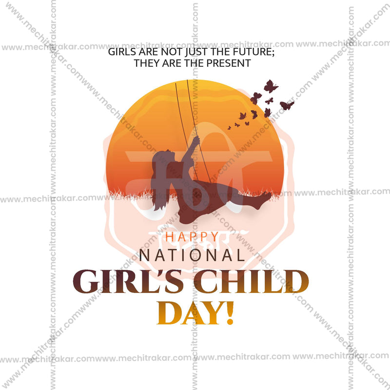 Load image into Gallery viewer, Elegant National Girl Child Day Flyer Design in Marathi, Hindi, and English - High-Quality PSD and JPG by Me Chitrakar
