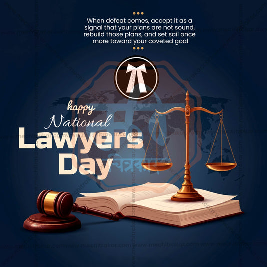 Professional National Lawyers' Day, National Advocates' Day Template Design for Social Media in Marathi, Hindi, and English - PSD and JPG by Me Chitrakar