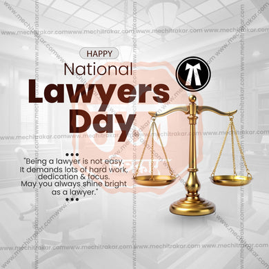 Professional National Lawyers' Day, National Advocates' Day Template Design in Marathi, Hindi, and English - High-Quality Editable PSD and JPG by Me Chitrakar