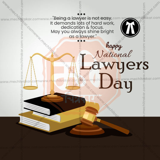 Elegant National Lawyers' Day, National Advocates' Day Flyer Design in Marathi, Hindi, and English - High-Quality PSD and JPG by Me Chitrakar