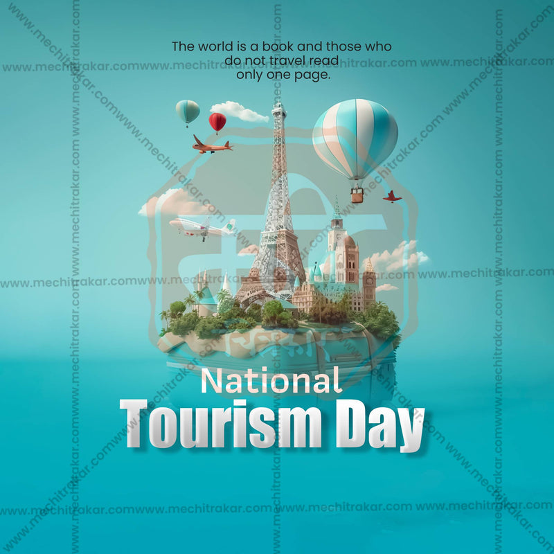 Load image into Gallery viewer, Professional National Tourism Day Template Design in Marathi, Hindi, and English - High-Quality Editable PSD and JPG by Me Chitrakar
