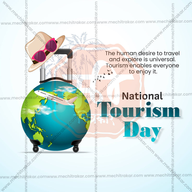 Load image into Gallery viewer, Stunning National Tourism Day editable Banner in Marathi, Hindi, and English - Editable PSD and JPG by Me Chitrakar
