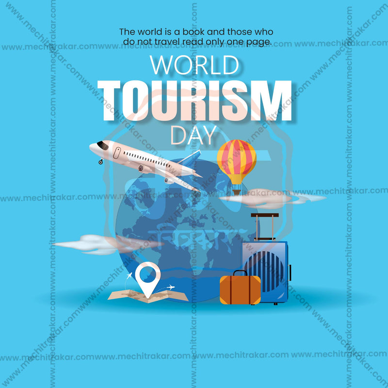 Load image into Gallery viewer, High-Quality National Tourism Day editable Flyer in Marathi, Hindi, and English - Editable PSD and JPG by Me Chitrakar
