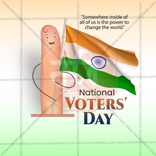 Professional National Voters' Day Template Design for Social Media in Marathi, Hindi, and English - PSD and JPG by Me Chitrakar