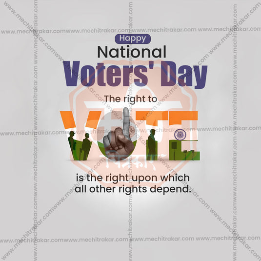 Professional National Voters' Day Template Design in Marathi, Hindi, and English - High-Quality Editable PSD and JPG by Me Chitrakar