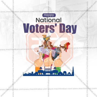 Premium National Voters' Day editable Invitation in Marathi, Hindi, and English - Editable PSD and JPG by Me Chitrakar