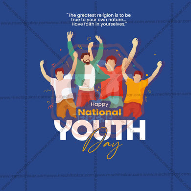 Premium National Youth Day editable Invitation in Marathi, Hindi, and English - Editable PSD and JPG by Me Chitrakar