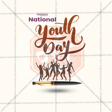 Beautiful National Youth Day Event Poster in Marathi, Hindi, and English - High-Quality Editable PSD and JPG by Me Chitrakar