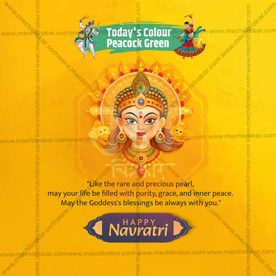 Peacock Green Color | Navratri 9 Colors Social Media Template | English PSD & JPG | Me Chitrakar 1024-8