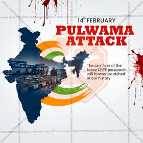 Professional Pulwama Attack Tribute templates Design for Social Media in Marathi, Hindi, and English - PSD and JPG by Me Chitrakar