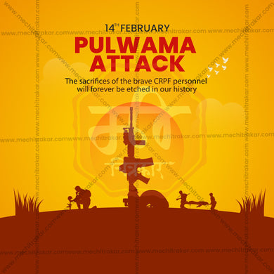 Professional Pulwama Attack Tribute templates Design in Marathi, Hindi, and English - High-Quality Editable PSD and JPG by Me Chitrakar