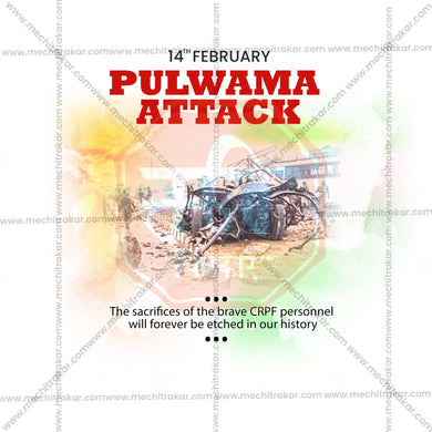 Elegant Pulwama Attack Tribute templates Flyer Design in Marathi, Hindi, and English - High-Quality PSD and JPG by Me Chitrakar