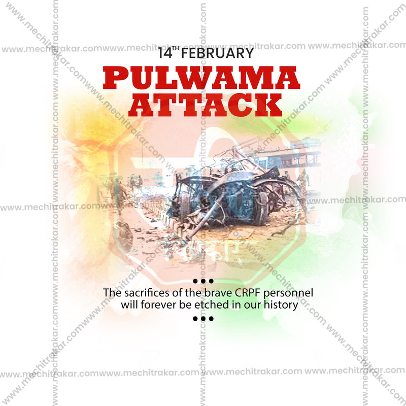 Load image into Gallery viewer, Elegant Pulwama Attack Tribute templates Flyer Design in Marathi, Hindi, and English - High-Quality PSD and JPG by Me Chitrakar
