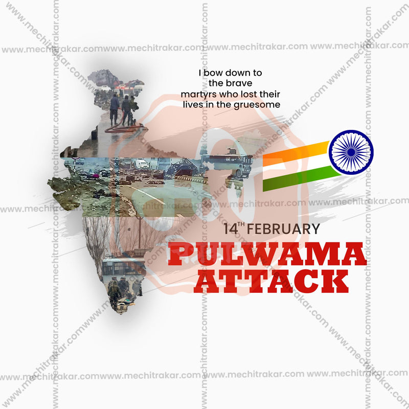 Load image into Gallery viewer, Beautiful Pulwama Attack Tribute templates Event Poster in Marathi, Hindi, and English - High-Quality Editable PSD and JPG by Me Chitrakar
