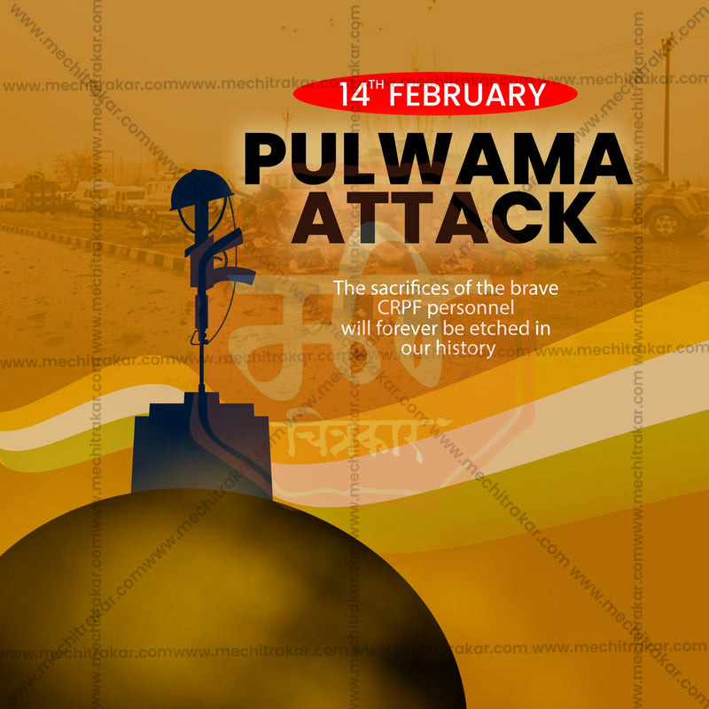 Load image into Gallery viewer, Attractive Pulwama Attack Tribute templates editable Banner in Marathi, Hindi, and English - PSD and JPG by Me Chitrakar
