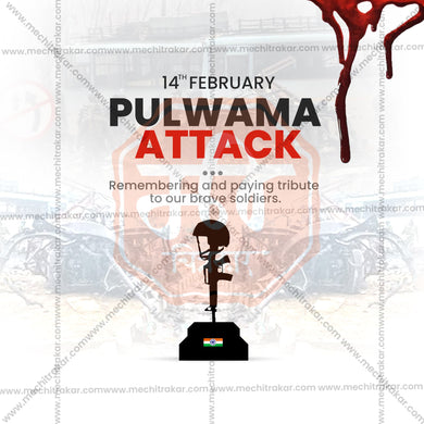 High-Quality Pulwama Attack Tribute templates editable Flyer in Marathi, Hindi, and English - Editable PSD and JPG by Me Chitrakar