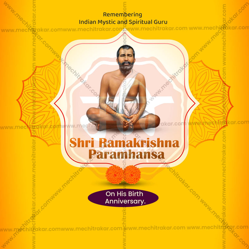 Load image into Gallery viewer, Shri Ramakrishna Paramahansa Jayanti Social Media Templates | 10 PSD Bundle No.1 (English) | Me Chitrakar-0225
